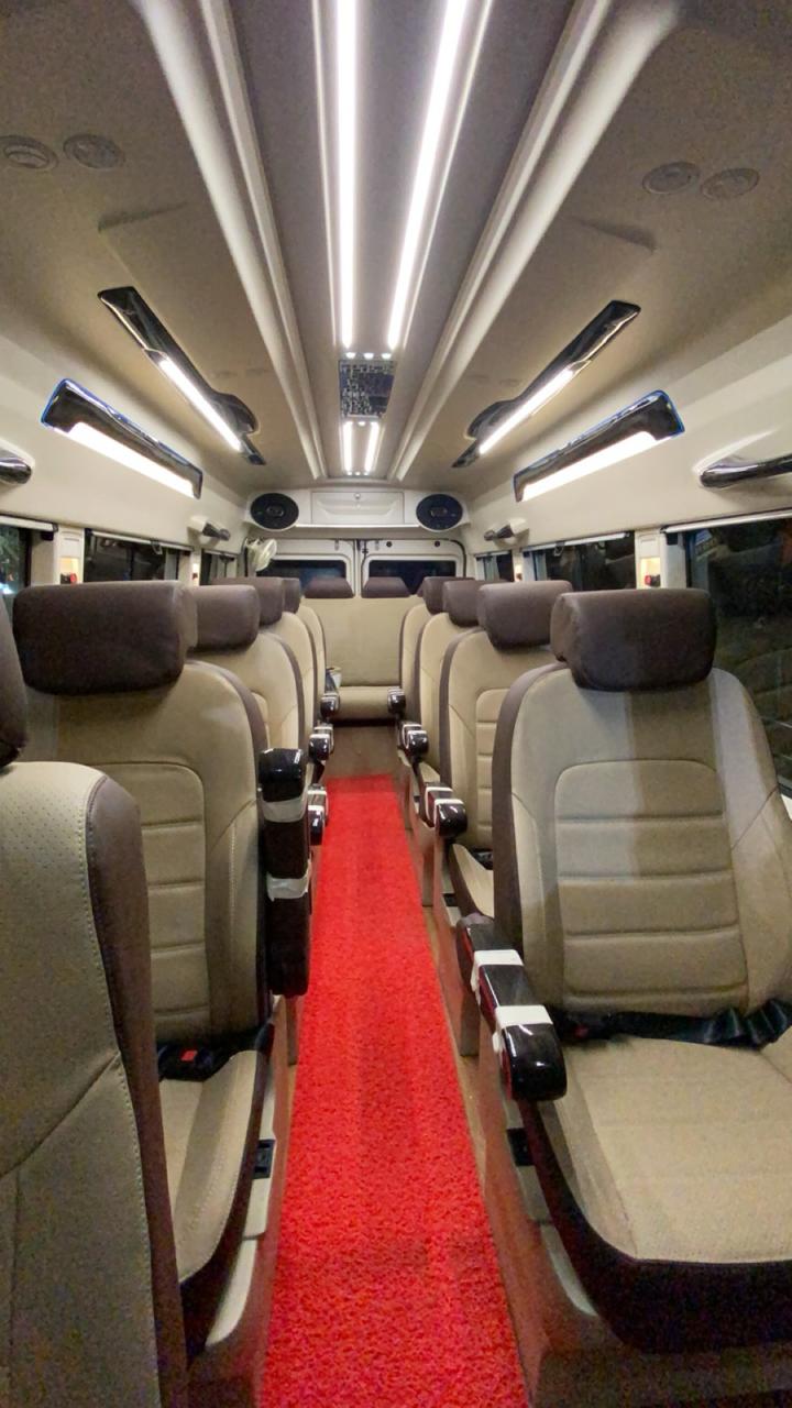 White luxury van front view - Modern fleet vehicle for rent in Delhi